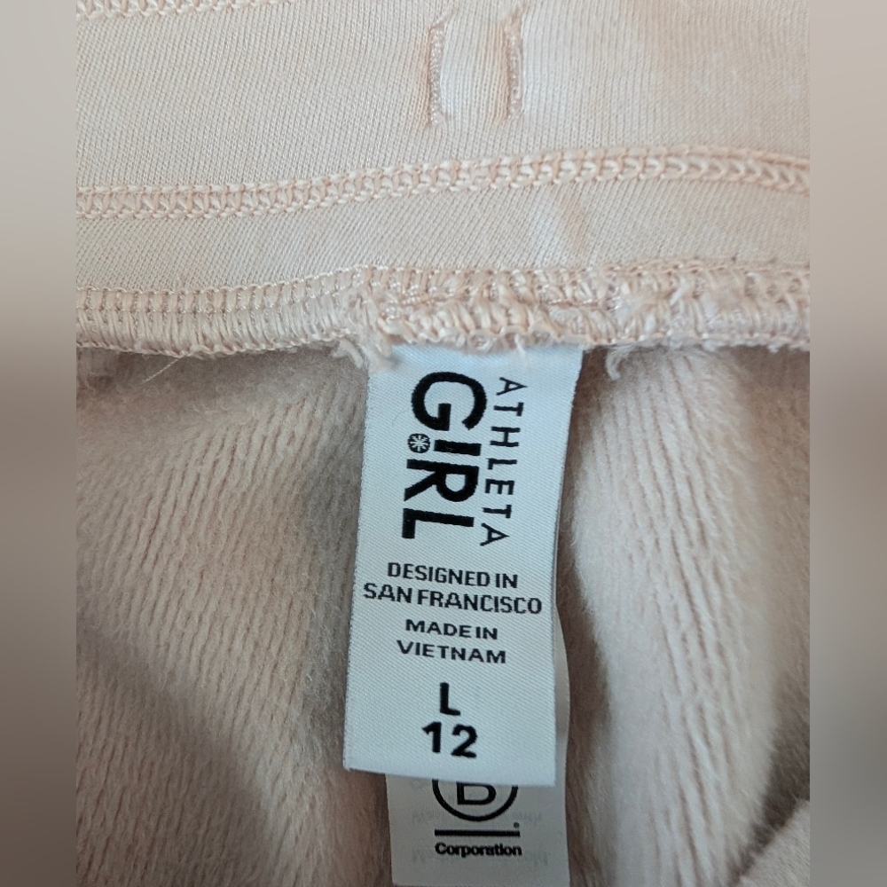 Athleta Girl's Basic Crazy Cozy Chill Joggers Size Large 12 Ballerina Pink - Picture 7 of 12